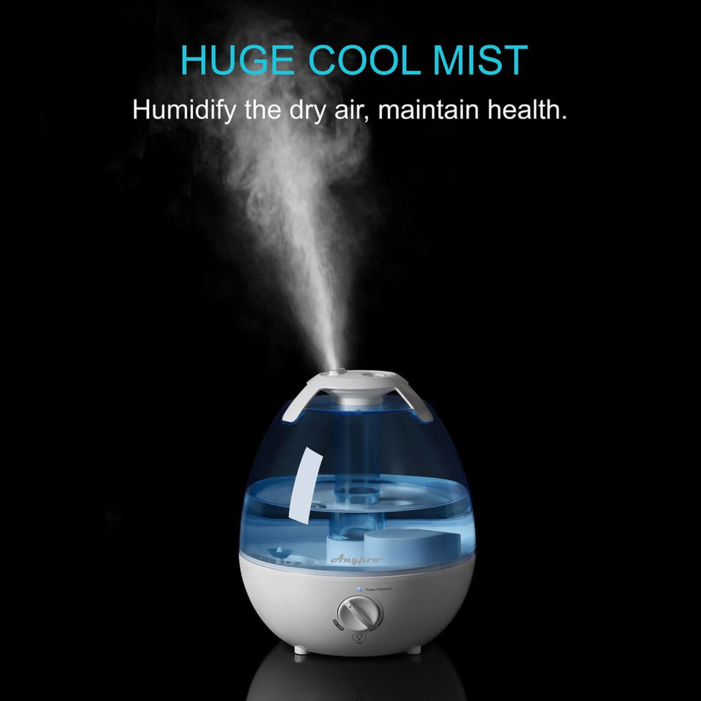 5 Ultrasonic Cool Mist Humidifier, Anypro 3.5L Antimold Air