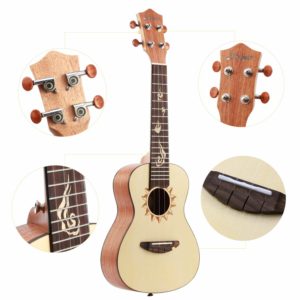 Donner Concert Ukulele Mahogany DUS-3 23 inch with Ukulele Set Strap Nylon String Tuner