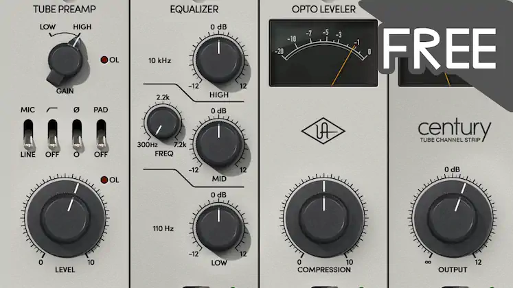 FREE UAD PLUGIN Century Tube Channel Strip VST AU AAX Tube Preamp, EQ, & Compression